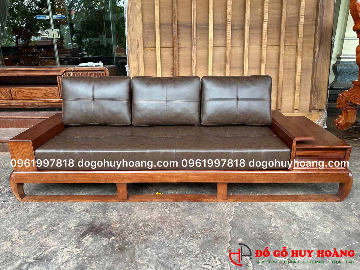 Sofa Đùi Gà Gỗ Sồi Màu Óc Chó7